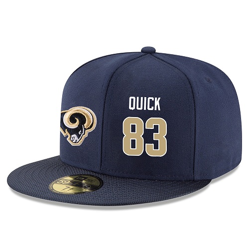 NFL Los Angeles Rams #83 Brian Quick Stitched Snapback Adjustable Player Hat - Navy/Gold